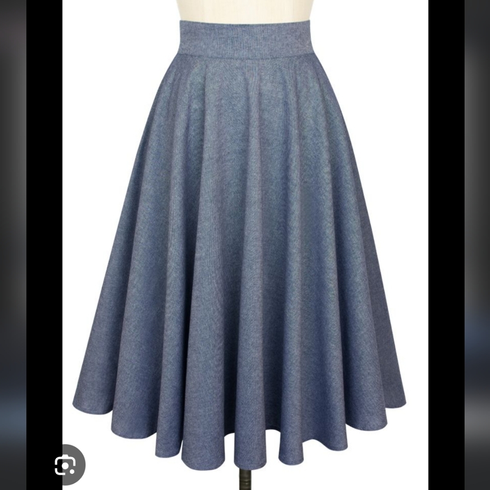 Trashy Diva Chambray Blue circle Swing Skirt 16
